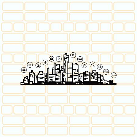 Smart sity icon. Collection modern trend concept.  vector illustration symbolのイラスト素材