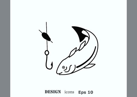 Fishing icon. Vector illustration.のイラスト素材
