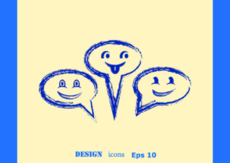Smile talking bubble icon, vector illustration. Flat design styleのイラスト素材