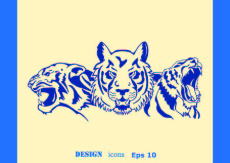 Vector illustration of an evil, savage, aggressive tiger. Predatory, dangerous beast.のイラスト素材