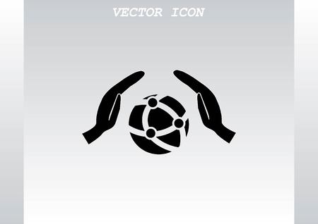 Holding globe, social network iconのイラスト素材