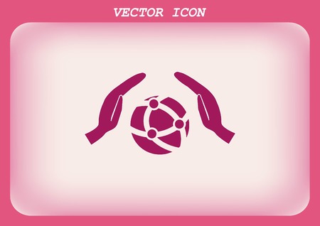 Holding globe, social network iconのイラスト素材