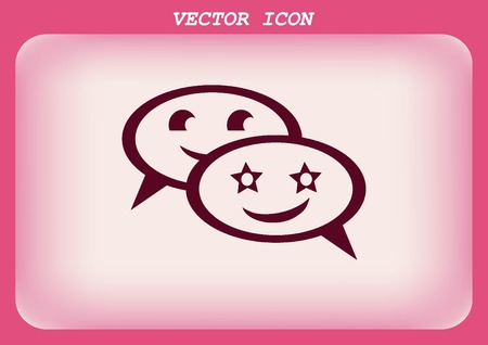 Smile talking bubble icon, vector illustration. Flat design styleのイラスト素材
