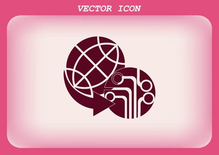 Circuit board, technology icon, vector illustration. Flat design styleのイラスト素材