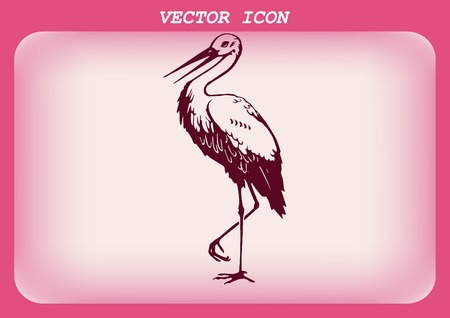 Bird icon. Heron, Stork vector illustration.のイラスト素材