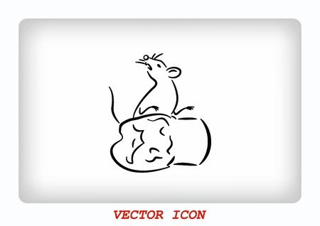 Rat icon. Mouse, harmful rodents icon.のイラスト素材