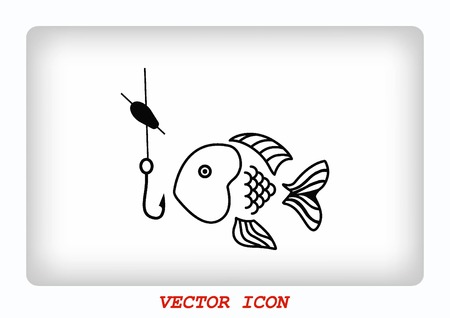 Fishing icon. Vector illustration.のイラスト素材