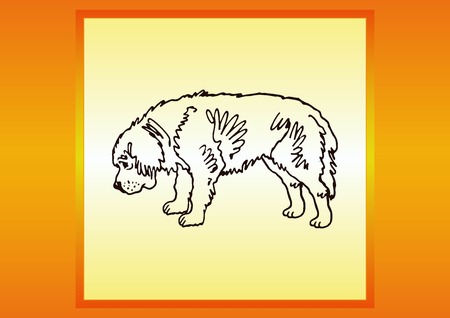 Vector illustration of a dog. Aggressive purebred dog.のイラスト素材