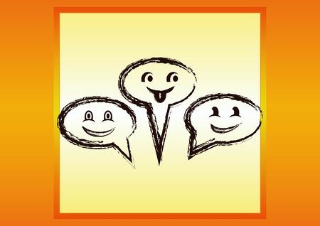 Smile talking bubble icon, vector illustration. Flat design styleのイラスト素材
