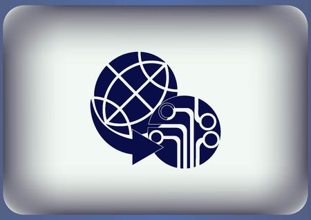 Circuit board, technology icon, vector illustration. Flat design styleのイラスト素材