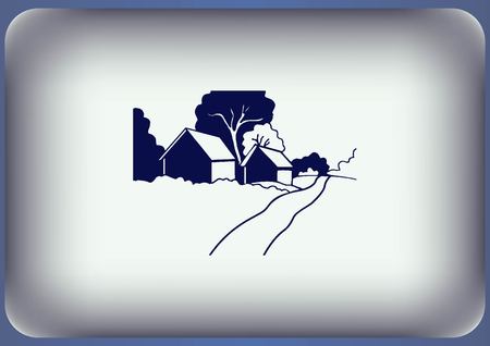 Retro landscapes. Editable EPS10 vector illustration, Agriculture field.のイラスト素材