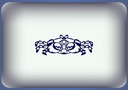 Vector illustration of a crab. Logo, graphics, seafood. Marine reptile.のイラスト素材