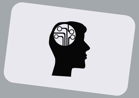 Circuit board, technology icon, vector illustration. Flat design styleのイラスト素材