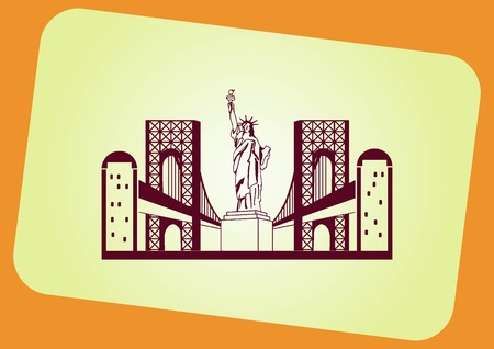 City silhouette icon. Vector Illustration. logo New Yorkのイラスト素材