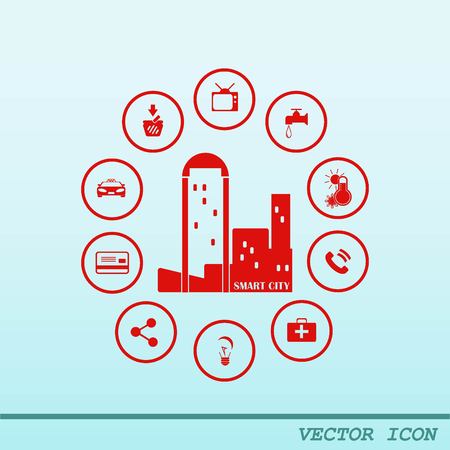 Smart sity icon. Collection modern trend concept.  vector illustration symbolのイラスト素材