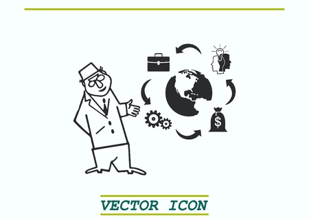 Business strategy icon, business concept icon, vector illustration.のイラスト素材