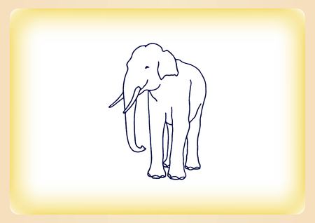 Vector illustration of an elephant's head. Large, dangerous beast. , graphics elephant.のイラスト素材