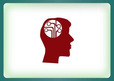 Circuit board, technology icon, vector illustration. Flat design styleのイラスト素材