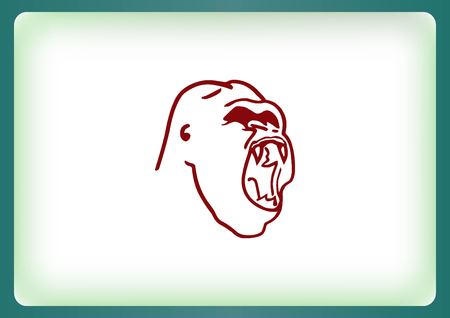 Monkey  icon.  Aggressive,  Angry gorilla head. Vector  illustration.のイラスト素材