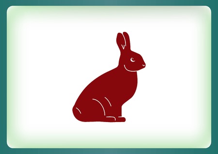 Vector illustration of a rabbit. Easter bunny line icon.のイラスト素材