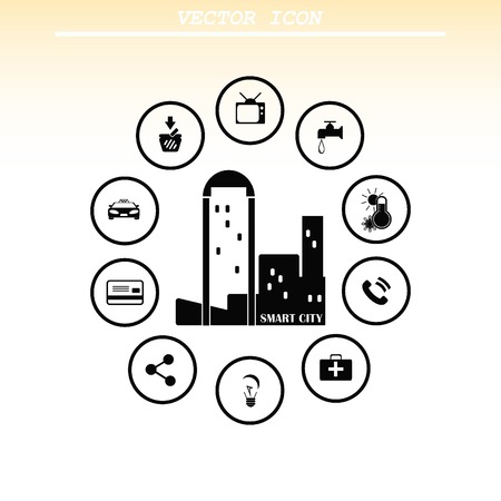 Smart sity icon. Collection modern trend concept.  vector illustration symbolのイラスト素材
