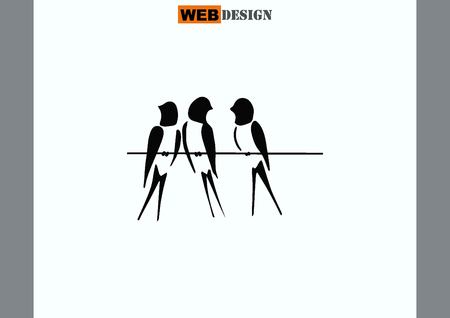 Bird icon. swallow swift vector illustration.のイラスト素材