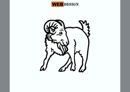 Vector illustration of a goat. Mountain argali.のイラスト素材