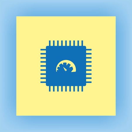 Circuit board, technology icon, vector illustration. Flat design style