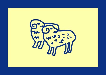 Vector illustration of a sheep. Flock of sheep.のイラスト素材