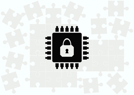 Circuit board, technology icon, vector illustration. Flat design styleのイラスト素材