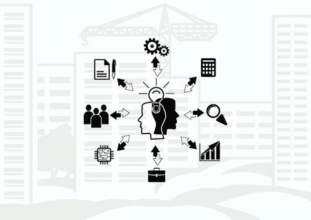 Business strategy icon, business concept icon, vector illustration.のイラスト素材