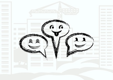 Smile talking bubble icon, vector illustration. Flat design styleのイラスト素材