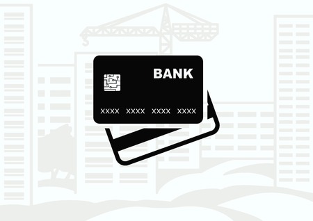 Corporate card icon, credit card icon, vector illustration. Flat design styleのイラスト素材