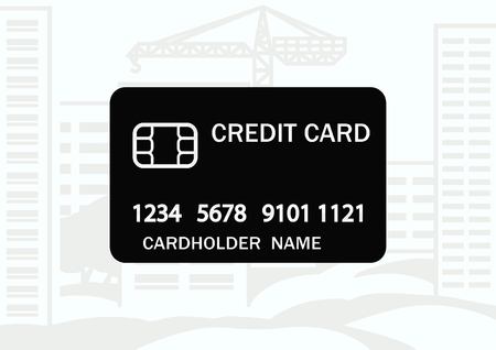 Corporate card icon, credit card icon, vector illustration. Flat design styleのイラスト素材
