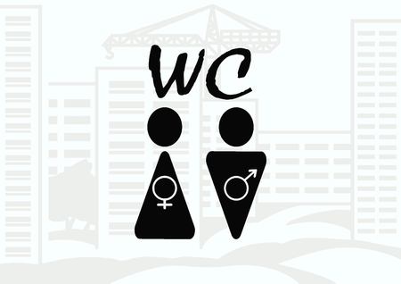 Symbols inlet to the toilet  iconのイラスト素材