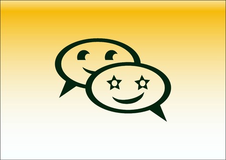Smile talking bubble icon, vector illustration. Flat design styleのイラスト素材