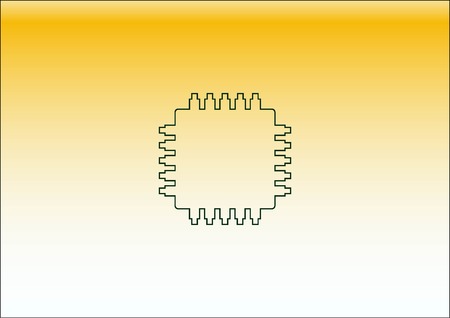 Circuit board, technology icon, vector illustration. Flat design style