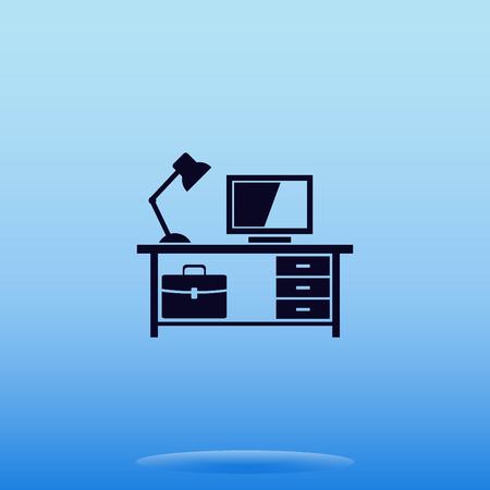 Computer on the table icon.のイラスト素材