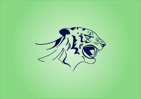 Vector illustration of an evil, savage, aggressive tiger. Predatory, dangerous beast. Angry Tiger.のイラスト素材