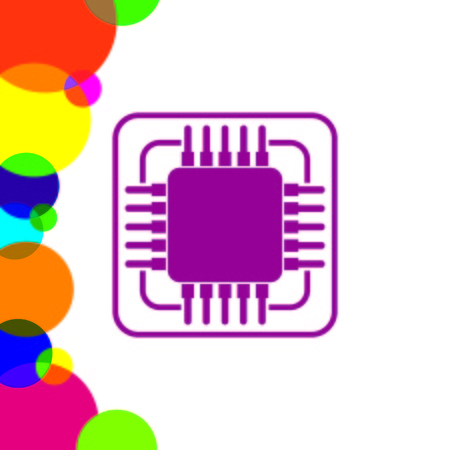 Circuit board, technology icon, vector illustration. Flat design styleのイラスト素材