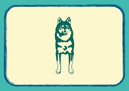 Vector illustration of a dog. Aggressive purebred dog.のイラスト素材