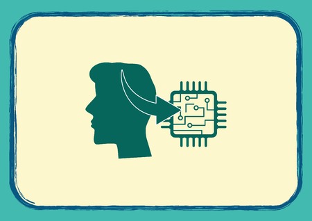 Circuit board, technology icon, vector illustration. Flat design styleのイラスト素材
