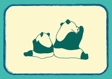 Vector illustration of a panda.のイラスト素材