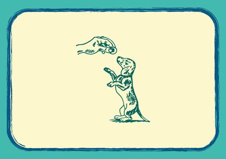 Vector illustration of a dog. Aggressive purebred dog.のイラスト素材