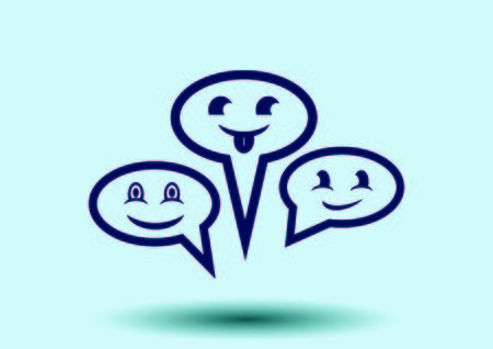 Smile talking bubble icon, vector illustration. Flat design styleのイラスト素材