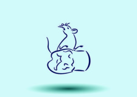 Rat icon. Mouse, harmful rodents icon.のイラスト素材