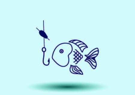 Fishing icon. Vector illustration.のイラスト素材