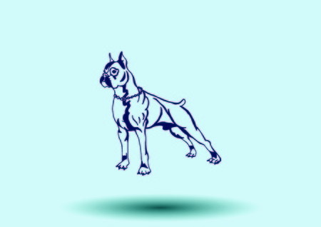 Vector illustration of a dog. Aggressive purebred dog.のイラスト素材