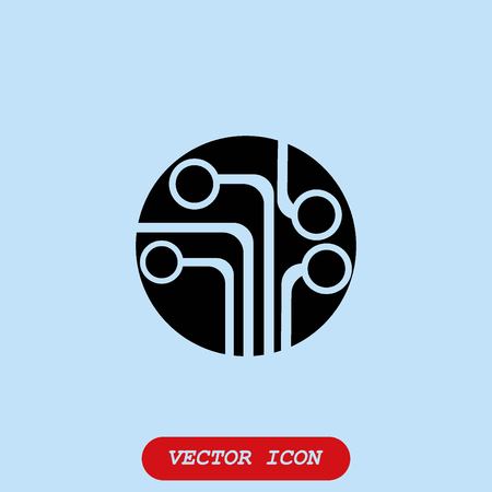 Circuit board, technology icon, vector illustration. Flat design styleのイラスト素材