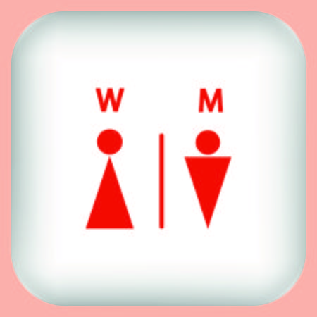 Symbols inlet to the toilet  iconのイラスト素材
